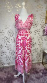 Vestido largo estampados rosa