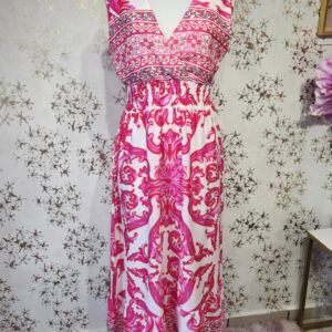 Vestido largo estampados rosa