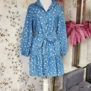 Vestido Mezclilla ligera con estampado de estrellas