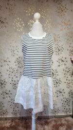 Vestido rayas negras con falda blanca