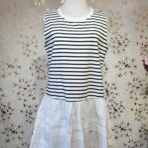 Vestido rayas negras con falda blanca
