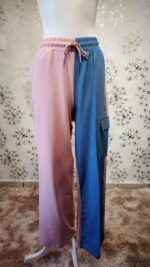 Set de playera y pantalón elástico, mitad mezclilla y mitad algodón