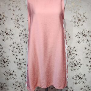 Vestido rosa bolsos a los lados