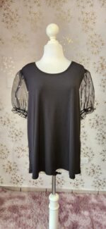Blusa manga bombacha pedrería de perlas