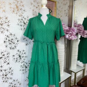 Vestido verde de olanes