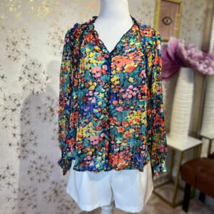 Blusa con estampado floral de manga larga